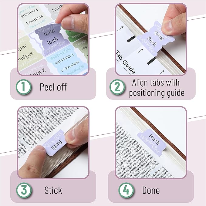 Mr. Pen- Bible Tabs, 75 pcs, Serenity Scripture, Laminated Bible Tabs for Women and Men
