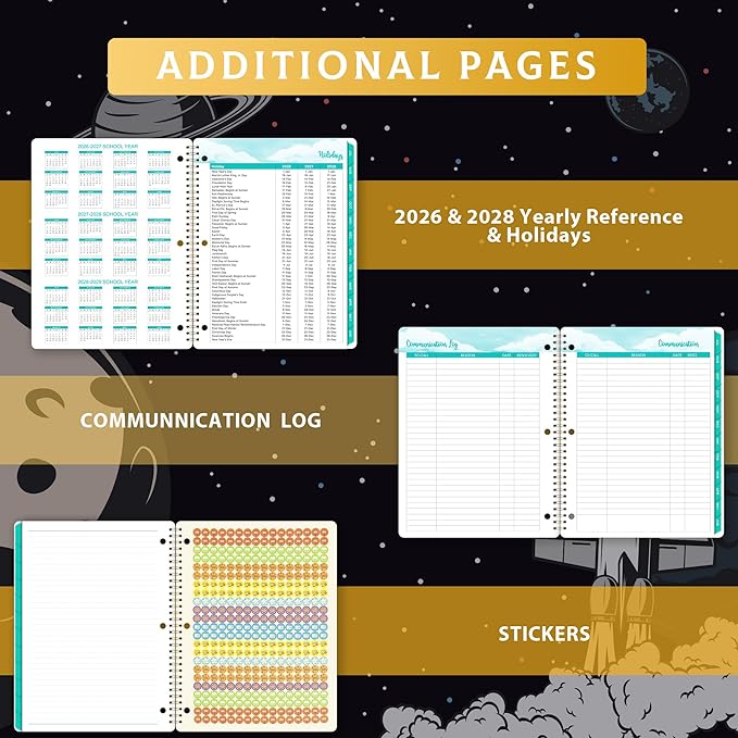 Student Planner 2026-2027 - Student Planner for Academic Year 2026-2027, July 2026 - June 2027, 11'' x 8.5'', Weekly & Monthly Pages with Holidays, Tabs, Stickers, Ruler, Pocket