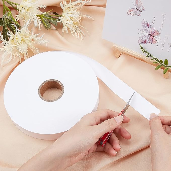 FINGERINSPIRE 656 Feet White Clothes Name Labels Tags 20mm Blank Sewing Cloth Labels with Stainless-Steel Scissor Personalized Polyester Clothing Labels Washable Name Tapes for School College Uniform