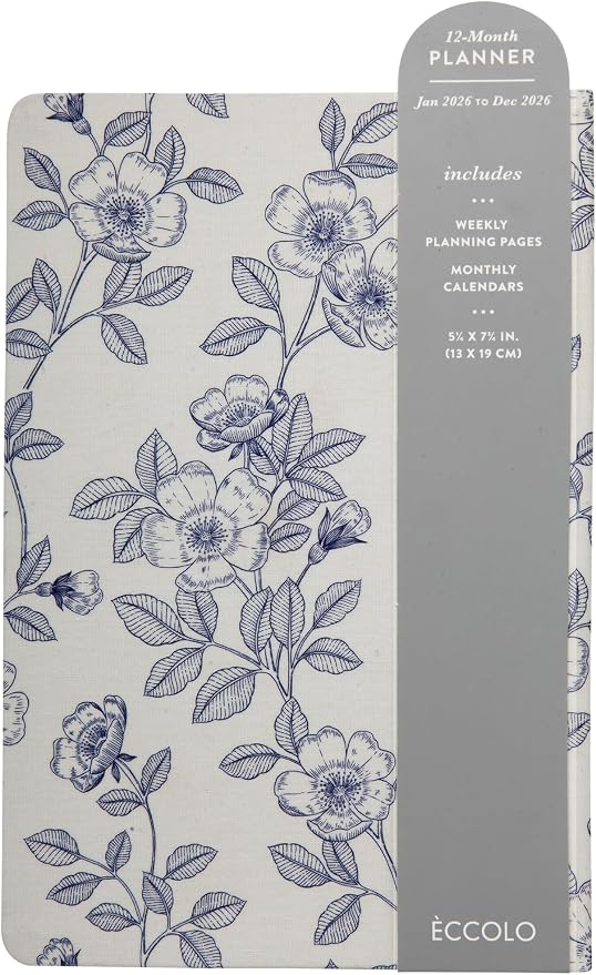 WORLD TRAVELER 2026 Planner - 6x8 Inch Weekly and Monthly Calendar Planner Agenda Book with Bookmark & Ribbon for School and Office, Size 6X8, Blue & Navy