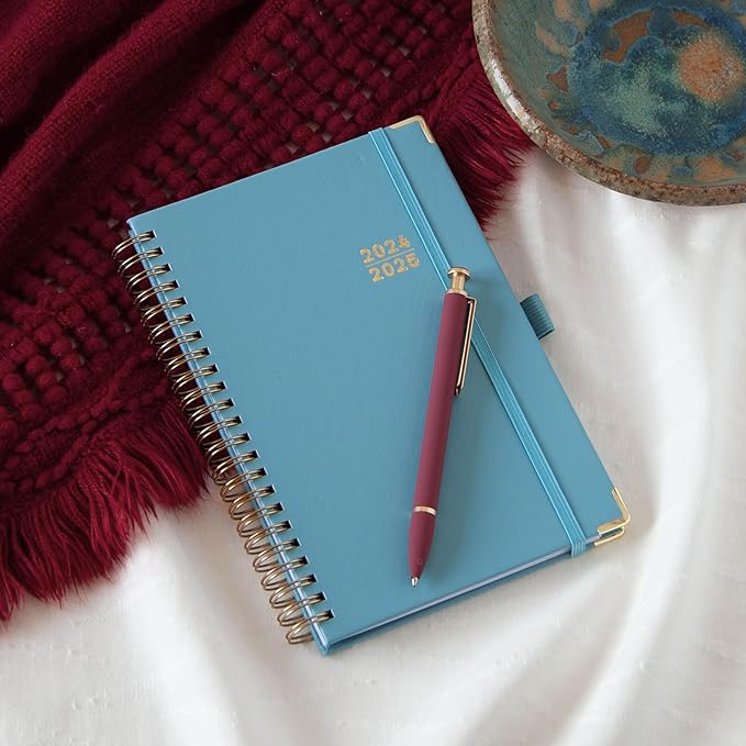 Blue Sky 2024-2025 Academic Year Weekly and Monthly Planner, 5" x 8", Hard Cover, Wirebound, Blue Haze (150687)