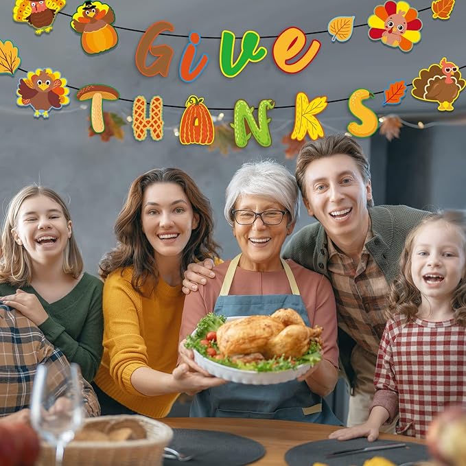 Thanksgiving Cutouts Fall Turkey Maple Leaves Pumpkin Classroom Bulletin Board Decorations Give Thanks Theme Party Supplies for Autumn Theme Party Toddler Kids Students Classroom Decors
