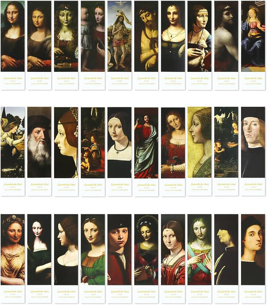 30 Pcs Paper Bookmarks, da Vinci Art Works Bookmark Bulk for Book Lovers, Aesthetic Bookmarks Set for Women Men