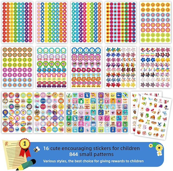 840PCS Teacher Sticker for Student, Funny Motivational Reward Stickers for Kids Classroom, Must Have Essentials for Teachers Elementary, Positive Encouragement Stickers Home School Supplies