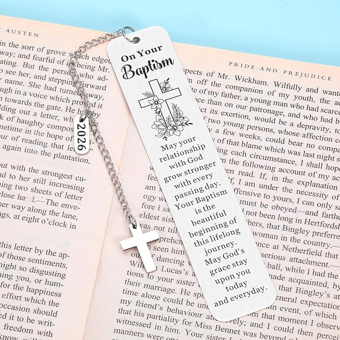 Baptism Gifts for Boys Girl 2026 Baptism Gifts for Women Men Baptism Bookmark Christian Gifts for Teens Girl Confirmation Gifts for Teen Girls Boys Bible Accessories First Communion Birthday Easter