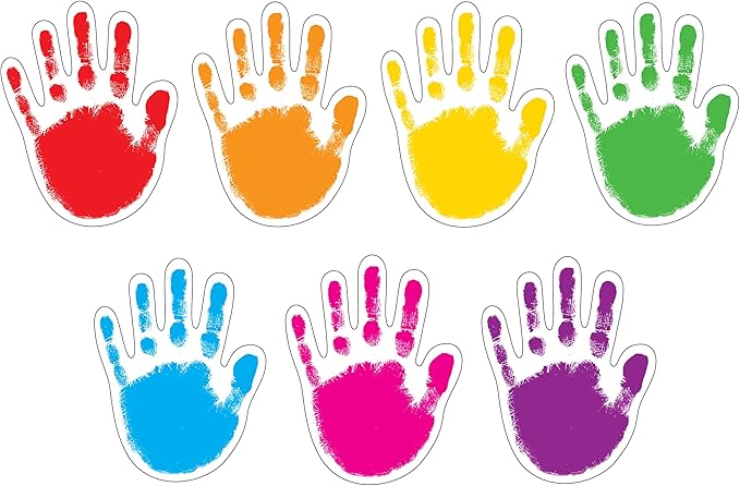 Carson Dellosa Colorful Helping Hands Bulletin Board Cutouts, Colorful Decor for Bulletin Board Decorations, Cubby, Chalkboard, Locker Decorations, Crafts, and Classroom Decor (42 pc)