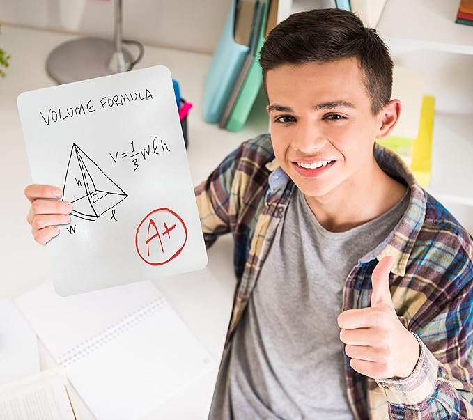 Better Office Products Premium Dry Erase Boards, 9" x 12", Double Sided Lapboards, Small White Board Pack, Classroom Lapboards for Students, (6 Pack)