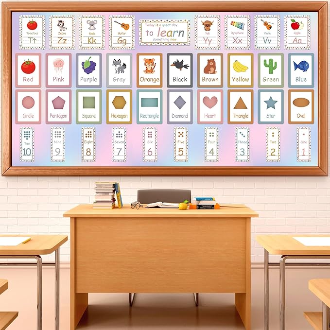 Dreamy Gradient Bulletin Board Paper Roll Pastel Gradient Bulletin Board Background Paper Back to School Classroom Decoration Poster Art Craft Home Wall Education Decoration Supplies 17.7in x 20ft