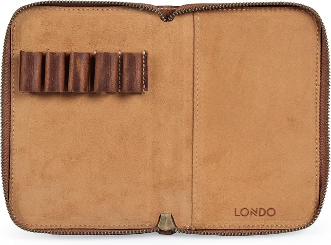 Londo Genuine Leather Padfolio – Portfolio Folder with Pencil Holder, Notepad & Zipper Closure for Business, Office & Travel