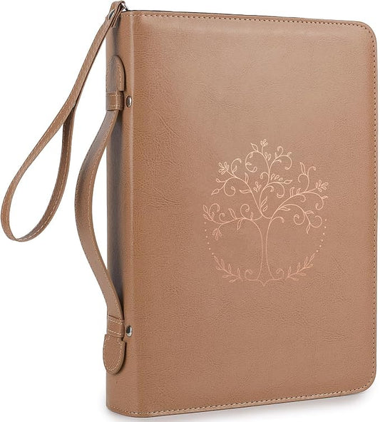 Bible Cover Case for Women and Men, PU Leather Bible Bag Bible Study Supplies Accessories with Detachable Wrist Strap