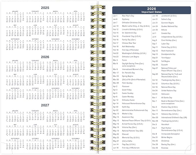 Blueline® 2026 Essential Weekly/Monthly Planner, 12 Months, January to December, Gold Twin-Wire Binding, 8" x 5", Minimalist (C101PT.ASX-26)