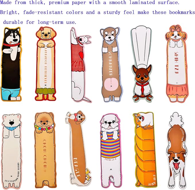 150PCS Colorful Dog Cat Blank Paper Bookmarks for Kids Bulk,Cute Puppy & Kitten Designs for Students and Book Lovers (Puppy & Kitten Designs)