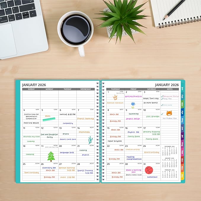 2026 Appointment Book - January - December 2026, Appointment Planner with Weekly ＆ Monthly Spread, 8.5'' x 10.5'', Large, 15 Minute Increments, 2026 Daily Planner with Pockets, Tabs, Soft Cover