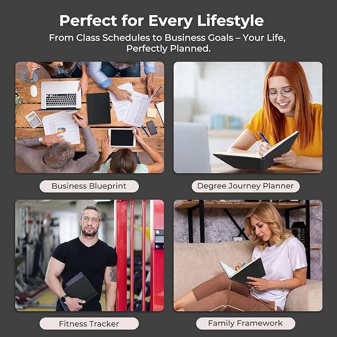 Weekly Monthly 2026-2027 Planner (July 26-Dec 27),8.5"x6.5",18 Months Agenda Plan with Month Tabs & Pocket,Expenses/Note Pages, Academic Calendar with Vegan Leather Cover,Black