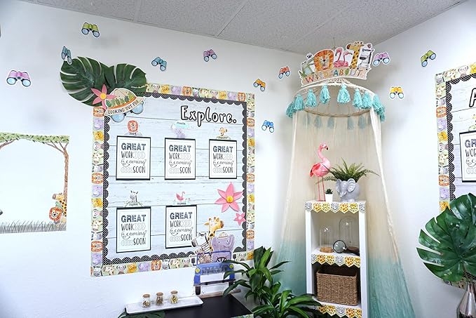 CTP Safari Friends 6" Designer Cut-Outs, Set of 36 accents, 6” Each (Creative Teaching Press 3278)