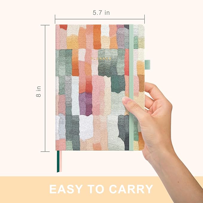 And Per Se Undated Weekly Planner 2026, A5 size Leather Hardcover Planner with Goals & Habit Tracker – ADHD Planner & Productivity Journal (Colorful Stripes)