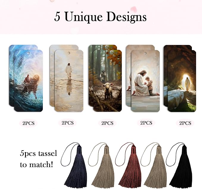 Jesus Bookmark, 10 PCS Religious Christian Jesus Bible Verse Paper Bookmarks Book Markers Gifts for Women Men Reading Book Lovers Bookish Friends Adults Faith