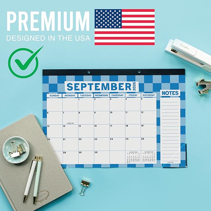 Hadley Designs Large Teacher Desk Calendar 2026-2027 - Desktop Calendar 2026, 18-Month Desk Calendars for Home, Office & Classroom, Cute Classroom Must Haves, Teacher Appreciation Gifts