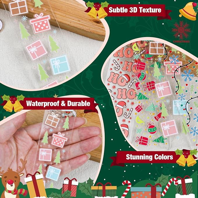 100PCS Acrylic Bookmark Blanks(2mm) Thicken 6 DIY Bookmark Making 8 Christmas UV DTF Sticker 20 Christmas Charms 6 Extender Chains and 60 Jump Ring Suitable for DIY Crafts Gifts