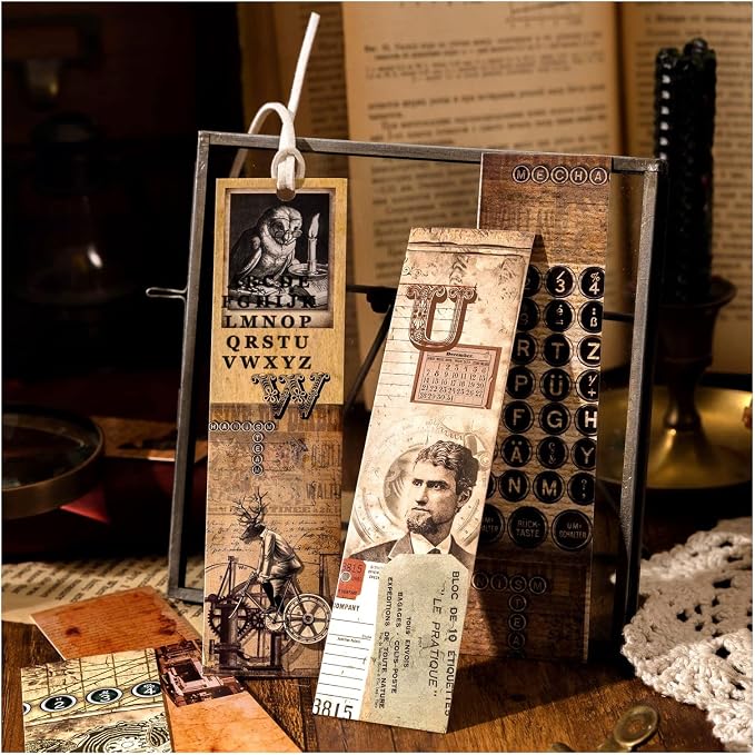 Vintage Retro Style Bookmarks, 30PCS (Space and Time Impression Museum)