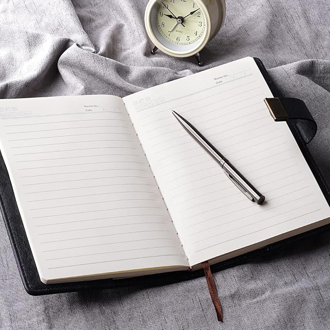 WEMATE Diary with Lock, A5 PU Leather Journal with Lock 240 Pages, Vintage Locks Journal Password Notebook with Pen, Locks Diary Planner Organizer for Men and Women, 8.6x5.8in Black