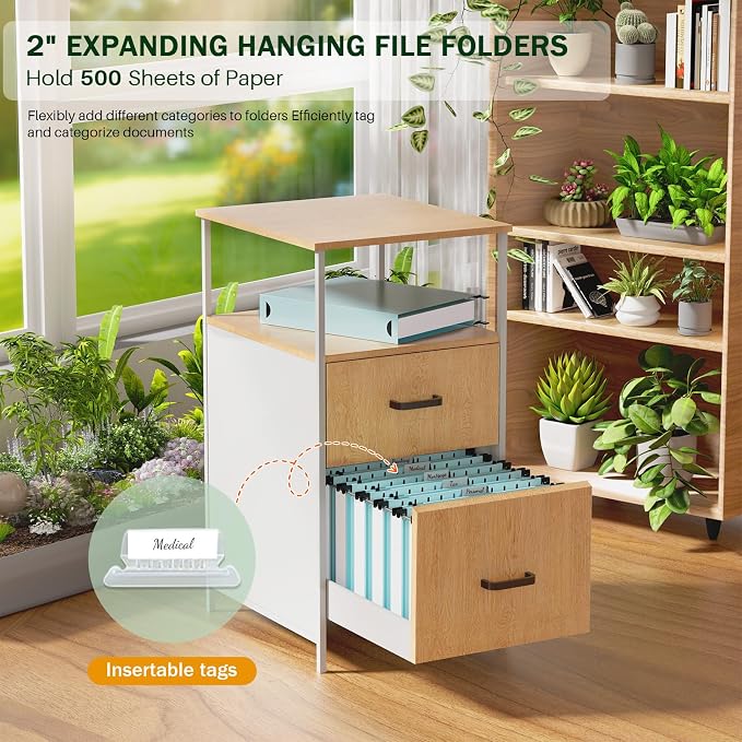 12 Pack Blue Hanging File Folders, Letter Size Hanging Folder - Waterproof, Tear-Resistant, Blue Hanging Folder with Expandable Bottom & 1/5-Cut Tabs for Filing Cabinets - Office Home School