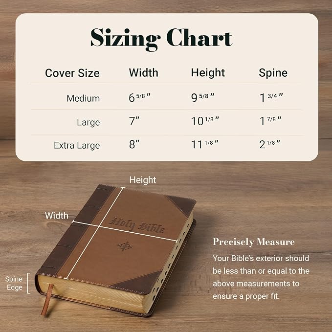 Christian Art Gifts Classic Faux Leather Bible Cover for Men and Women: Be Strong and Courageous - Joshua 1:9 Inspirational Bible Verse with Lion, Gray and Black, Large