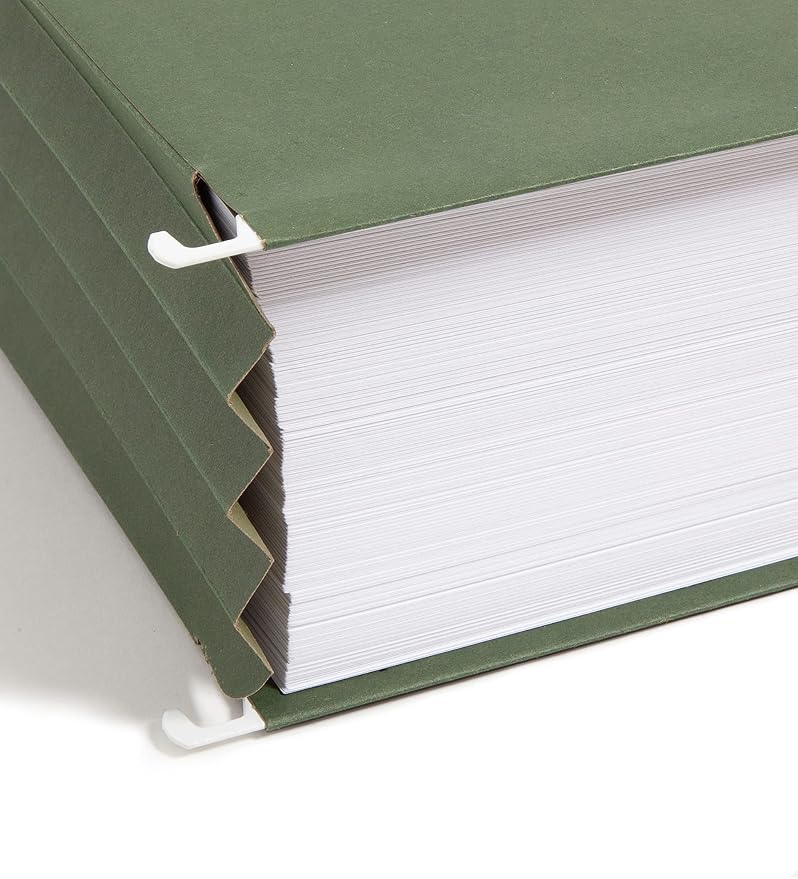 Smead Hanging File Pocket with Full-Height Gusset, 3-1/2" Expansion, Legal Size, Standard Green, 10 Per Box