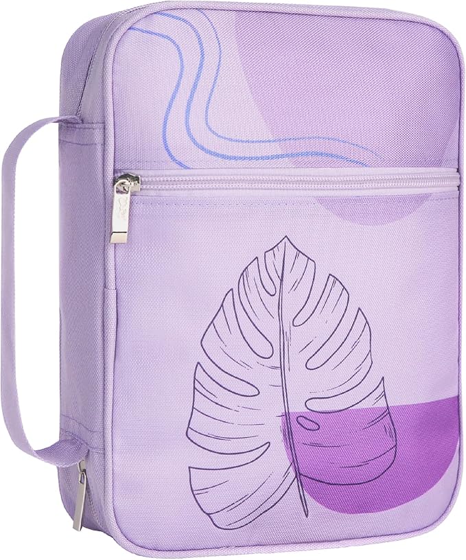 Mr. Pen- Bible Cover Case, Carrying Book Case with Durable Handle and Zippered Pocket, Bible Protective Church Bag for Men & Women, Christian Gifts, Pale Purple