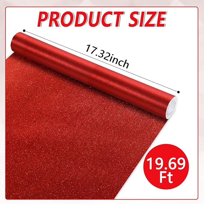 Qyeahkj 17in x 20ft Brushed Bulletin Board Paper Roll Bulletin Board Background Paper Fade Resistant Classroom Decoration Poster Art Craft Home Wall Education Decor Supplies Red