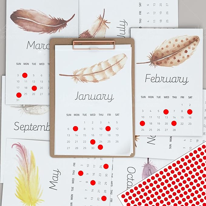 10000 PCS Red Dot Stickers 1/4" Round Circle Dot Stickers Tiny Mini Little Colored Coding Labels for Office,Classroom