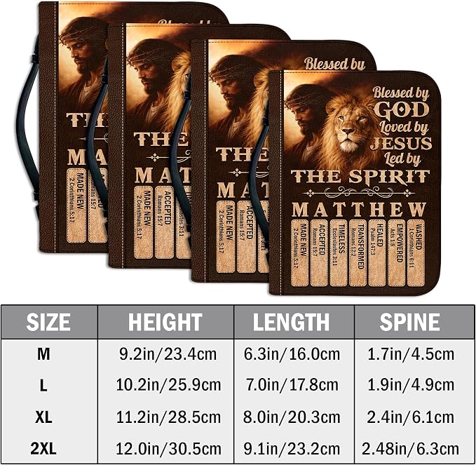 Personalized Man of God Bible Cover, God Says I Am Bible Case PU Leather, Bible Holder Handle Zipper, Faith Scripture with Name Case Bag, Religious Gifts for Church Christians Women Men (03)