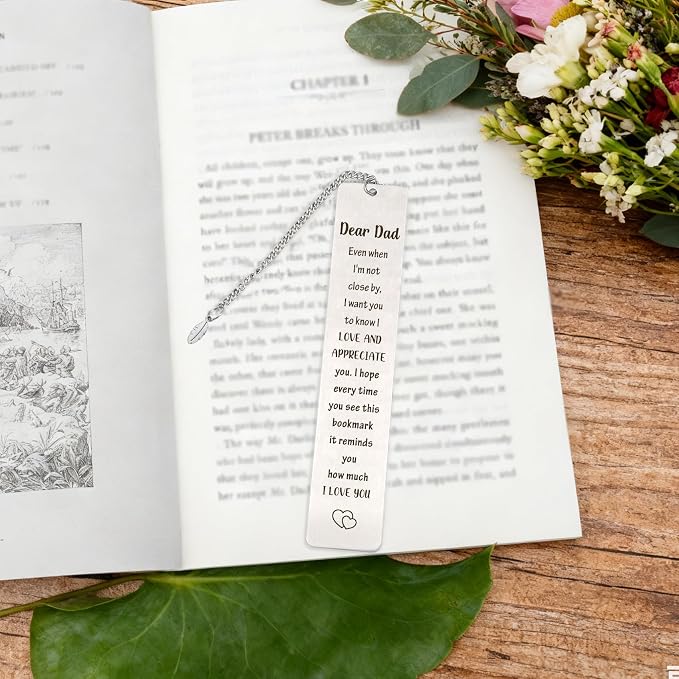 Best Dad Gifts for Elderly Dad I Love You Metal Bookmark Fathers Day Gifts for Dads Bonus Step Daddy Papa Stepfather Son And Dads And Daughter Gift Sentimental Birthday Christmas Gift Book Accessories