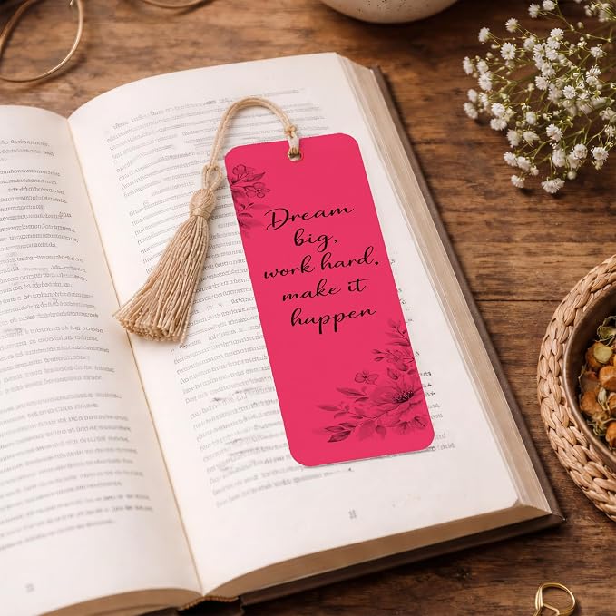 Printable Bookmarks - Blank Bookmark Printing Paper for Inkjet & Laser Printers - 2" x 6" Perforated Bookmarks 5 per Page - 25 Sheets / 125 Book Marks (Bright Pink)