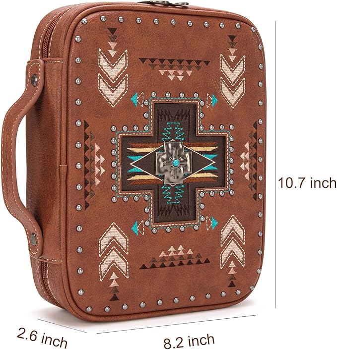 Montana West Western Style Embroidered Bible Covers for Women Men Book Carrying Case Church Bag Outdoor Bible Protective