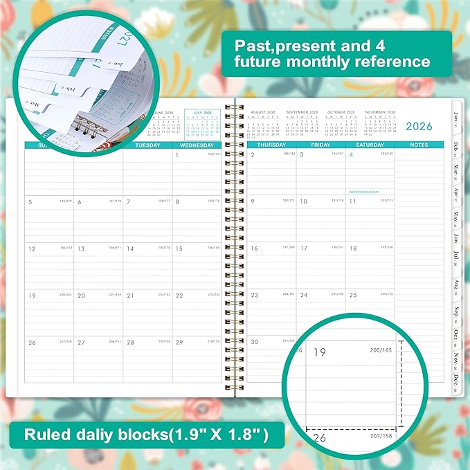 2026-2027 Monthly Planner - Monthly Planner from July 2026 to December 2027, 8.5" x 11", 12 Months Calendar Planners with Tabs, Inner Pocket