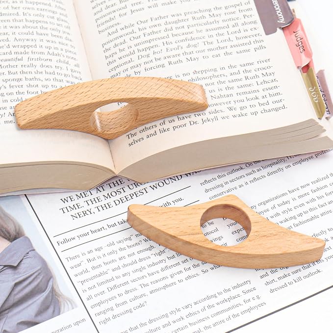 2Pcs Book Page Holder Thumb Book Page Holder for Reading with One Hand Book Thumb Page Holder Reading Accessories for Book Lovers Thumb Bookmark (Yellow)