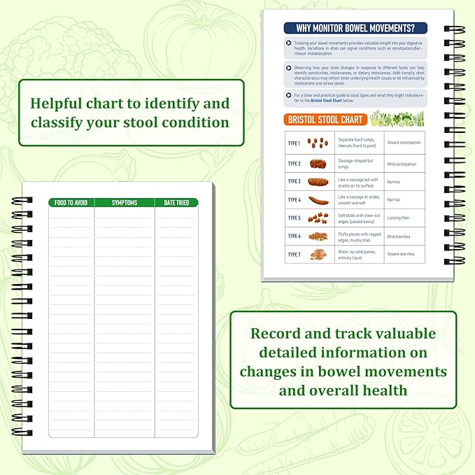 75-Day Food Diary & Symptom Tracker Journal for Gut Health – IBS, FODMAP, Allergy & Wellness Log Book | B5 Size Portable Digestive Health Planner with 100gsm No-Bleed Paper, 300gsm PVC-Protected Hardcover