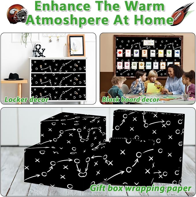Qyeahkj Football Bulletin Board Paper Roll Football Tactic Bulletin Board Background Paper Fade Resistant Classroom Decoration Poster Art Craft Home Wall Education Decoration Supplies 17.7in x 20ft