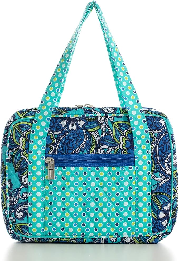 DIWI Quilted Bible Cover Large 10x7x2.75, Blue, Morning Glory