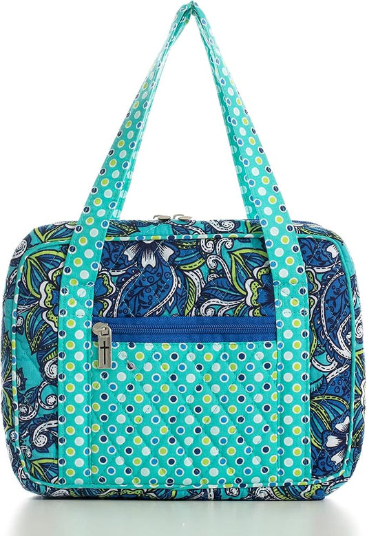 DIWI Quilted Bible Cover Large 10x7x2.75, Blue, Morning Glory