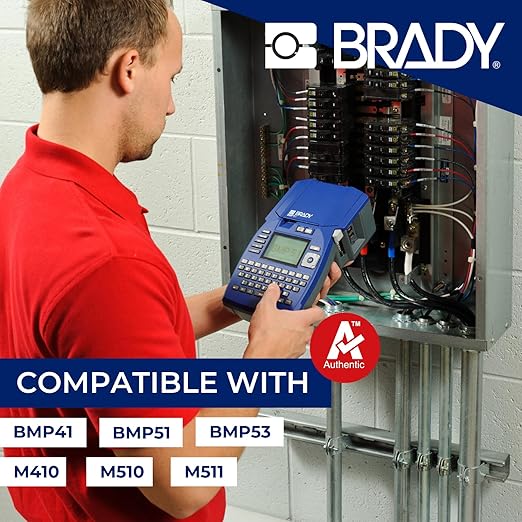 Brady Authentic (M4C-125-342) PermaSleeve® Heat-Shrink Labels Polyolefin 0.125 in Black on White, 7 ft roll. for use with The BMP41, BMP51, and M511 Label Printers
