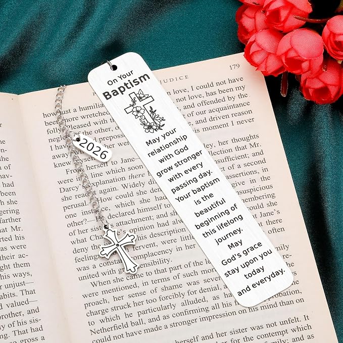 Baptism Gifts for Girl Boys Catholic Christening Gifts First Communion Gifts for Girl Boy Confirmation Gifts for Teens Baptism Bookmark Christian Easter Gift for Kids Women Men Easter Basket Stuffers