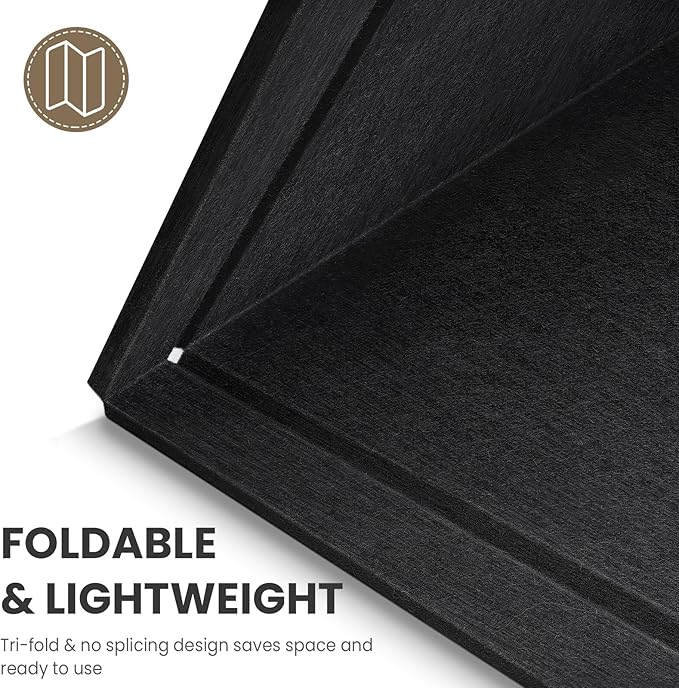 Large Bulletin Board, 35 X 17 Inches Felt Cork Board with 40 Pushpins, Foldable Felt Notice Pin Board Photo Display Board with Self-Adhesive Tape for Office Home School (Black, 35x17 inch)