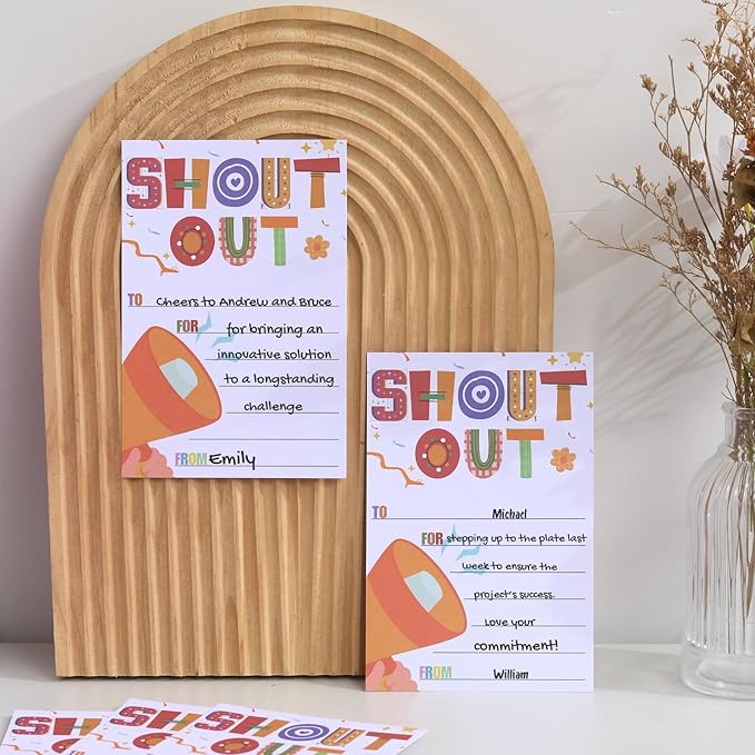 200 Count Shout Out Cards for Employees,Office Staff,4×6 Inch Encouragement Card for Teachers and Students-Appreciation and Recognition RewardCard for School or Work Bulletin Board