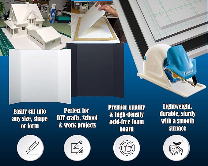3/16" Black 1 Side Self Adhesive Foam Core Boards 20x30-5 Pack. Many Sizes Available. Acid Free Craft Poster Board for Signs, Buffered Presentations, School, Office and Art Projects