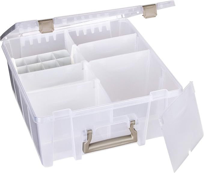 ArtBin 6993SP Super Satchel Double Deep with Papercrafting Accessory Tray, Clear, 1 Satchel & 1 Tray