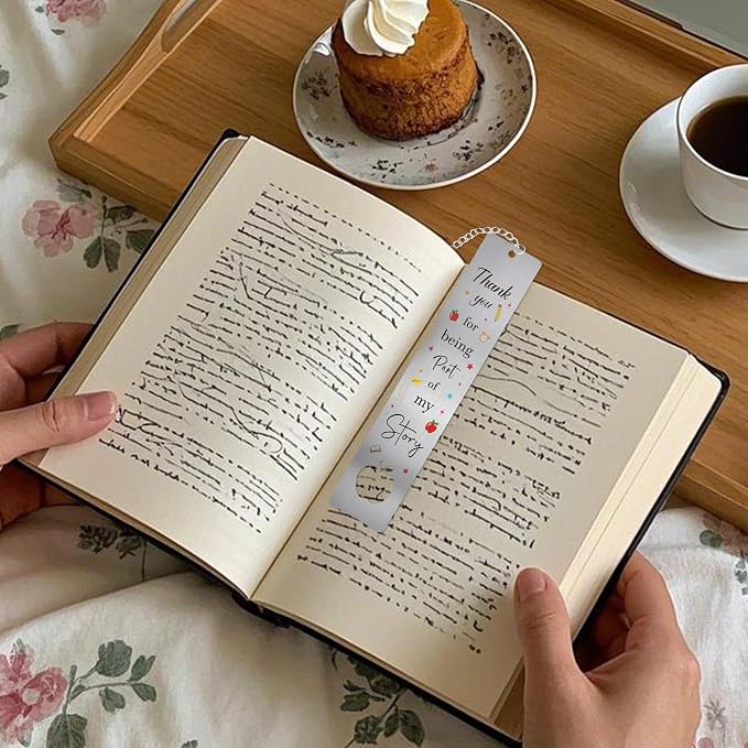 Teacher Appreciation Metal Bookmark, Thank You Teacher Gifts Book Mark for Women Men, Inspirational Page Marker Reading Gift for Teachers Teacher Appreciation Week Retirement Graduation