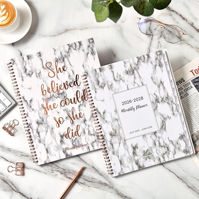 Monthly Planner 2026-2028, Planner 2026-2028, July 2026 - June 2028, 8.5“ x 11” with Ample Blocks and 2 Years Monthly Tabs