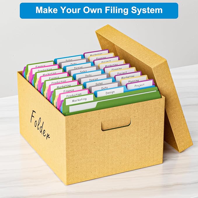 HABGP 30 Pcs Manilla Folders 8.5 x 11 Inch, 6 Colored File Folders Letter Size, 1/3-Cut Tab Paper Manila Filing Folders for School Business Office Documents Paper Files, Morandi 6 Color 30 Pcs